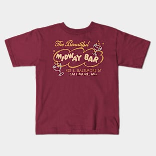 Midway Bar Baltimore --- 70s Aesthetic Kids T-Shirt